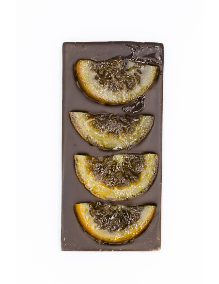 Tablette chocolat noir orange confite