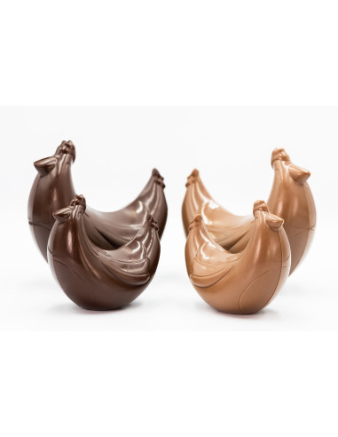 Poule chocolat noir